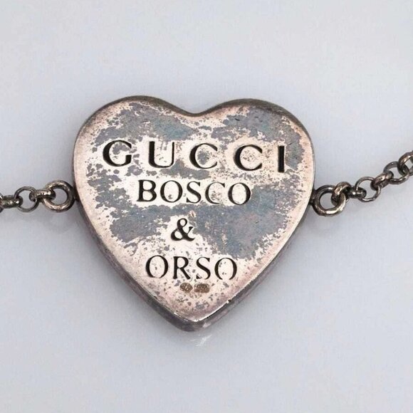 Gucci Silver Metal Bosco & Orso Heart Bracelet - Picture 7 of 9